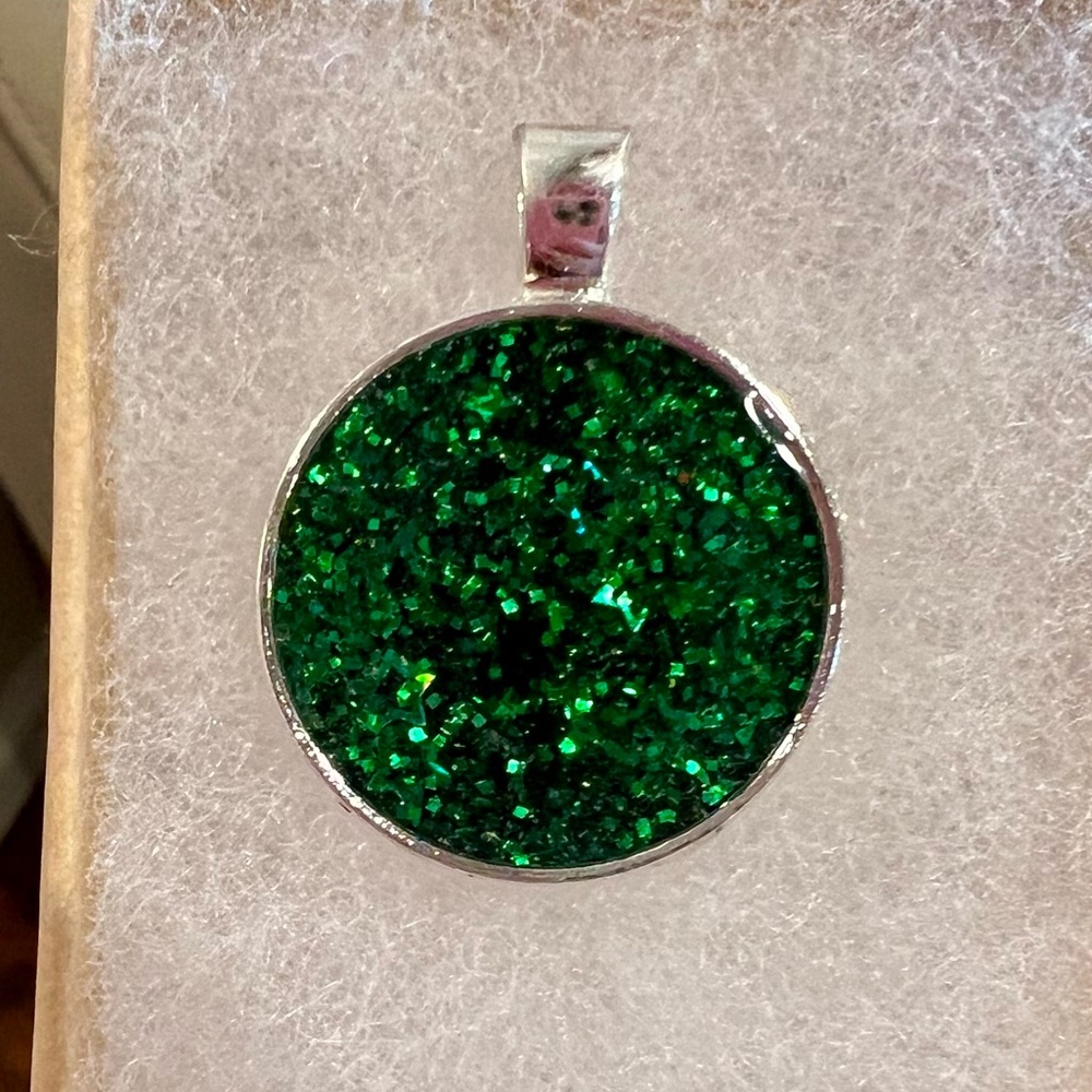 Green Druzy Pendant Necklace